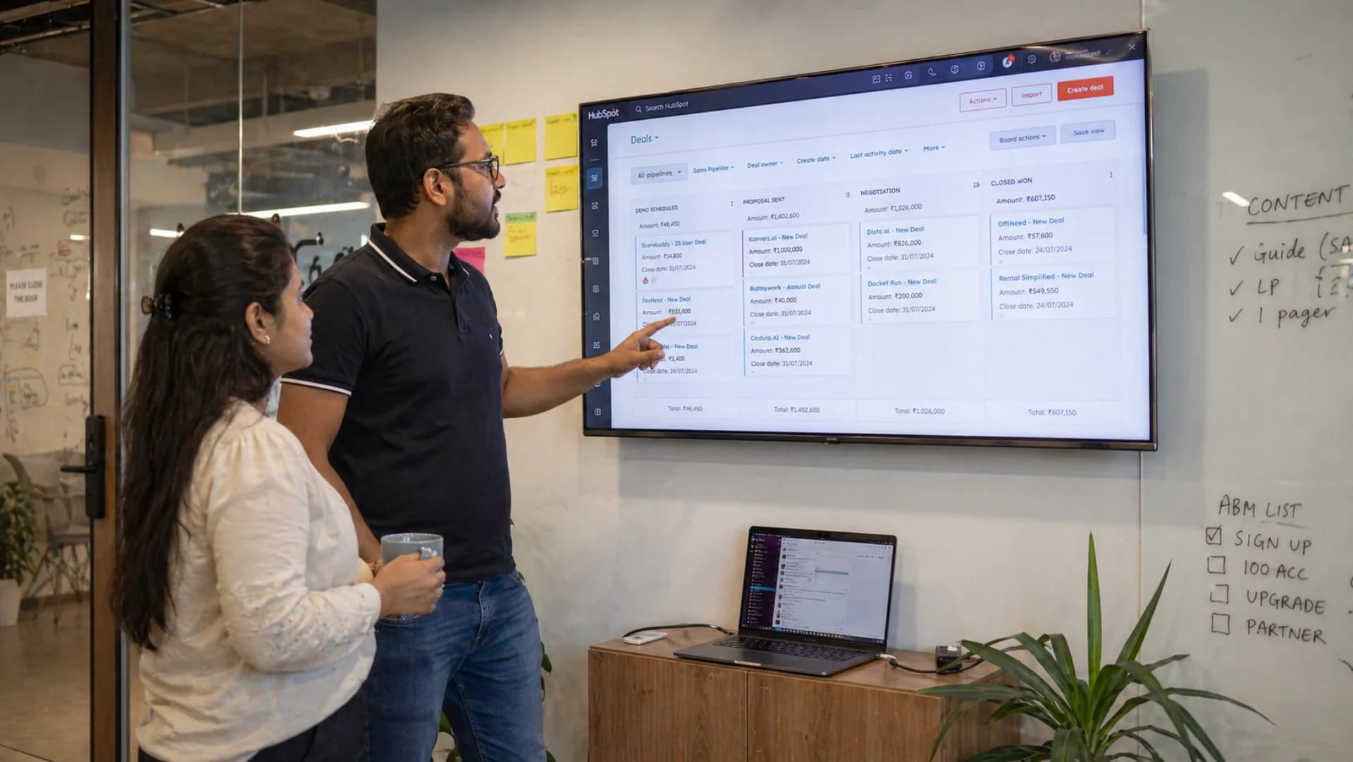 HubSpot CRM integration for B2B SaaS — Indian sales team reviewing HubSpot pipeline at Bangalore office