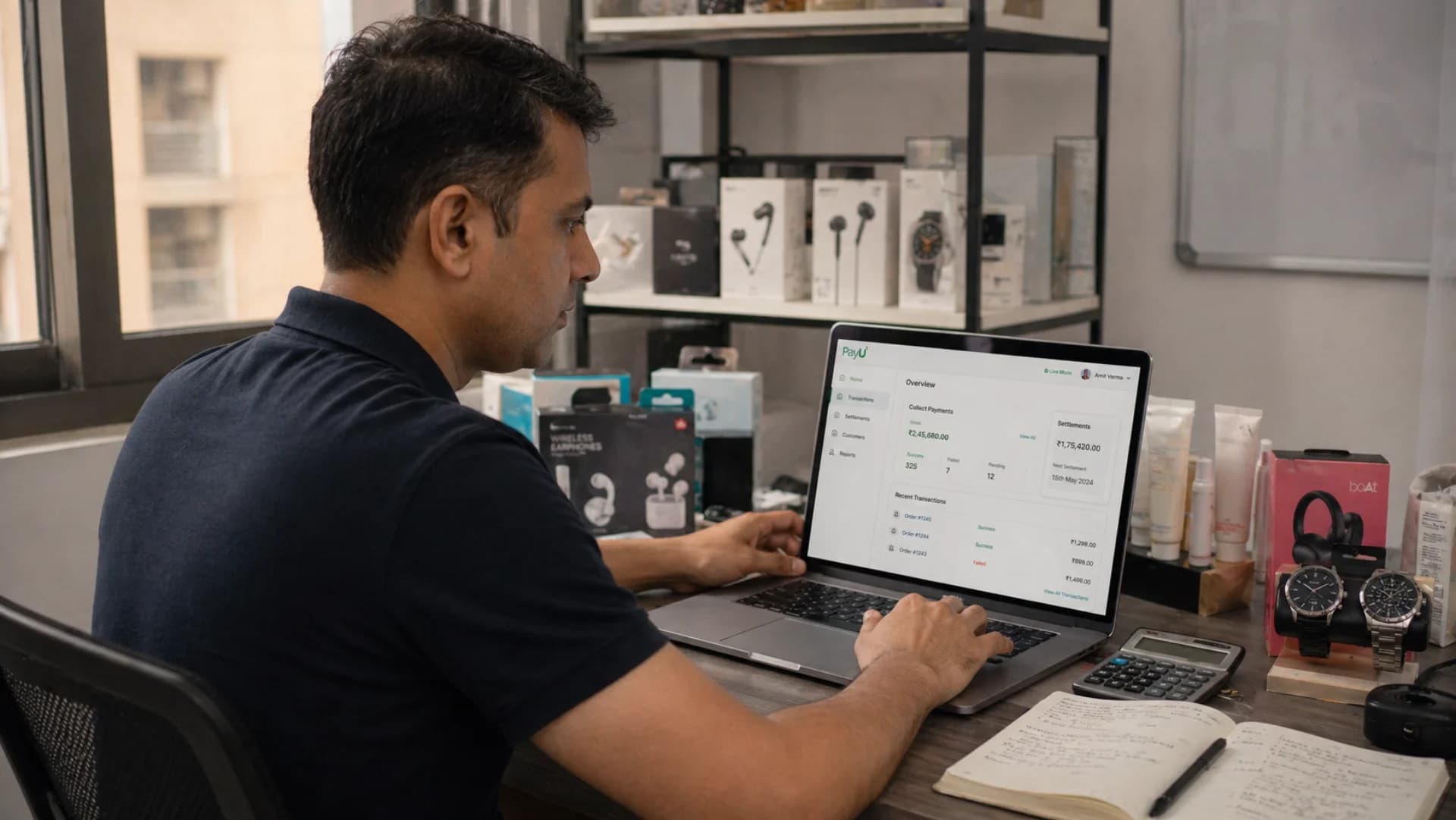 PayU integration developer reviewing EMI checkout flow on laptop in Gurgaon D2C office — Codingclave PayU integration services